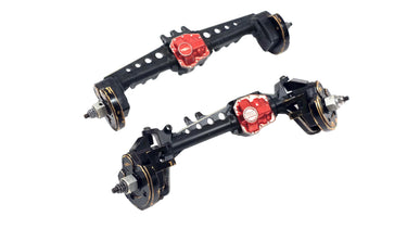 Axial SCX10III AR45 Portal Axle Set w/ Treal Aluminum Housings & Brass HopUps