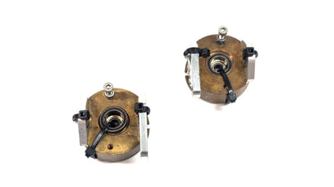 DLUX RC Dump Truck Brass Steering Knuckle Pair (2) w/ Bearings for Axial AR60 Axles