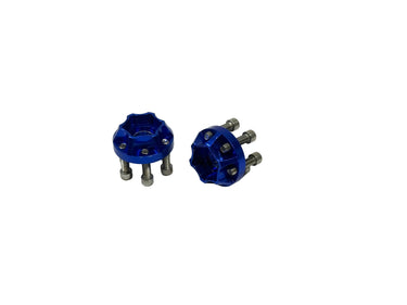 Blue Aluminum SLW Hub Pair w/ Hardware