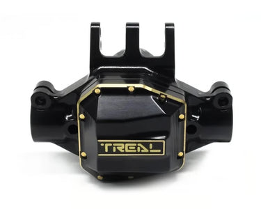 New Treal Hobby Axial SCX10 Pro Brass Rear Center Axle Housing (Black) (157.3g) w/Differential Cover