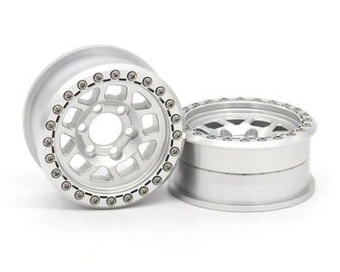 New Vanquish Products 2.2" Battle Born Wheels Whiskey CNC Aluminum Crawler Beadlock Wheels (Clear) (2)