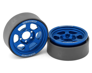 New Vanquish Products 1.9" Volk Racing TE37XT CNC Aluminum Crawler Beadlock Wheels (Blue) (2) (M-SPEC)