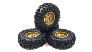 1.9 4.75 Fake Super Swamper Style Tires Glued To Plastic Wheels 12mm Hex