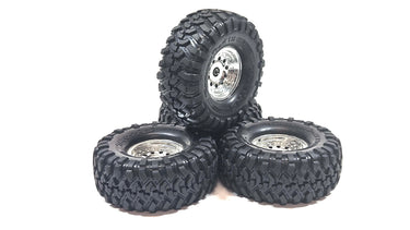 Traxxas TRX4 1.9 Canyon Trail Tires Glued To Chrome Wheels