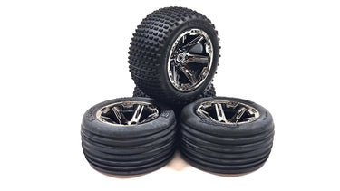 Traxxas Rustler 2WD Wheels & Tire Set