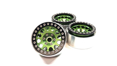 1.9 Green Aluminum Bead Lock Wheels w/ Hubs