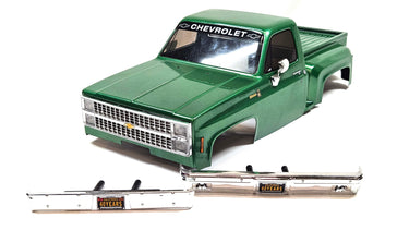 Axial SCX10iii Chevy Silverado Step Side Pickup Lexan Body & Chrome Bumpers