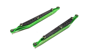 Aluminum Green Anodized & Carbon Fiber Trailing Arms For Axial Yeti, SMT10 & RR10 Bomber