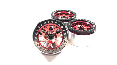 2.2 Red Aluminum Bead Lock Wheels w/ Hubs