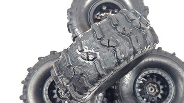 CUT PitBull RC Rock Beast II Tires w/ Plastic Bead Lock Wheels