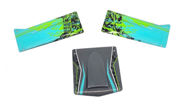 Lexan Green & Blue Livery Panel Set For 1/10 Axial Capra Chassis