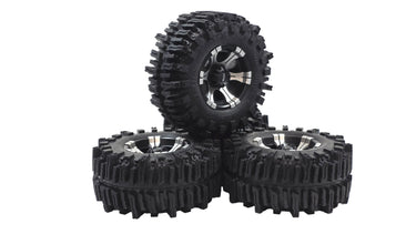 RC4WD Plastic Dick Cepek 40 Series Bead Lock Wheels w/ Scale 4x4 Mud Slinger M/T 40 Series Tires