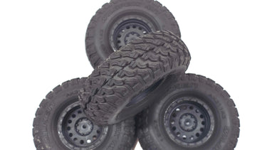 Axial 1.9 Falken Wild Peak M/T Scale Tires Glued On Plastic Wheels Set of 4