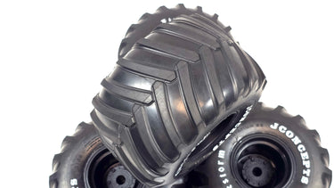 2.6 JConcepts Firestorm Monster Truck Wheels & Tires (Glued)