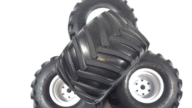 2.6 JConcpets FireStone Monster Truck Tires Glued to Plastic Wheels 12mm Hex