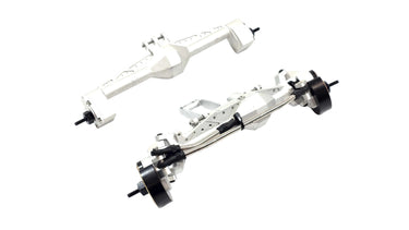 "F10" Style Aluminum Portal Axle Set w/ Brass Portal Covers & Lay Down Servo Mount