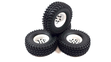 RC4WD 1.55 Mud Thrasher Scale Tires w/ 1.55 Steelie Wagon Wheel Style Bead Locks 12mm Hex