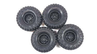 Traxxas TRX4 1.9 Canyon Trail Tires Glued To Plastic Black Wheels Set of 4