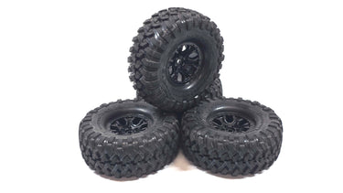 Traxxas TRX4 1.9 Canyon Trail Tires Glued To Plastic Black Wheels Set of 4