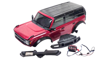 Traxxas 2021 Ford Bronco Scale Lexan Body w/ Bumper, Quick Release Body Mounts & Pro Scale LED Light Kit