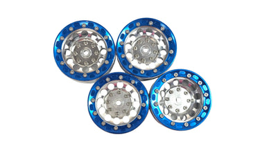 1.9 Aluminum Bead Lock Wheels w/ Blue Rings Set of 4