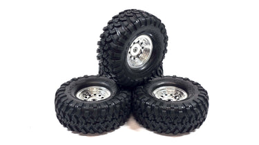Traxxas TRX4 Stock 1.9 Canyon Trail Tires w/ Chrome Plastic Wheels (Glued)