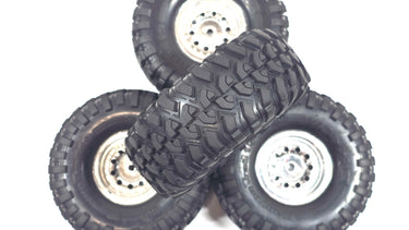 Traxxas TRX4 Stock 1.9 Canyon Trail Tires w/ Chrome Plastic Wheels (Glued)