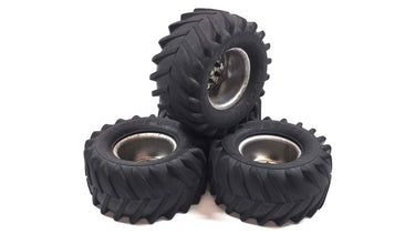 2.2 Steelie Metal Bead Lock Wheels w/ 2.2 Proline Dasher Monster Truck Tires Set of 4