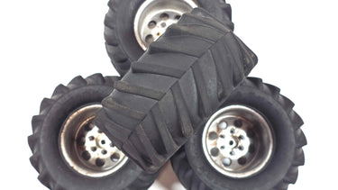 2.2 Steelie Metal Bead Lock Wheels w/ 2.2 Proline Dasher Monster Truck Tires Set of 4