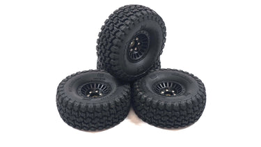 1.55 Plastic Bead Lock Wheels w/ Element General Grabber A/Tx Scale Tires Set of 4