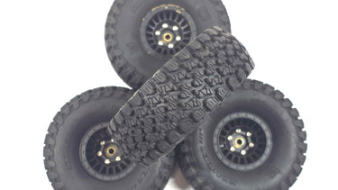 1.55 Plastic Bead Lock Wheels w/ Element General Grabber A/Tx Scale Tires Set of 4