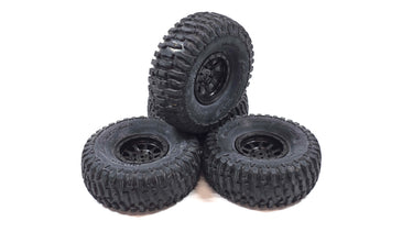 1.9 4.75 Duratrax Fossil Tires Glued To Plastic Wheels Set of 4