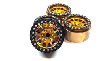Orange 1.9 Aluminum Bead Lock Wheels Set of 4