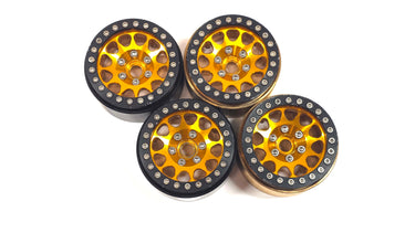 Orange 1.9 Aluminum Bead Lock Wheels Set of 4