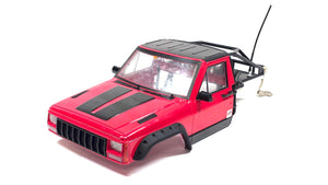 Injora Jeep XJ Scale Hard Body w/ Proline Plastic Truggy Cage & LED Light Kit