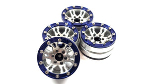 1.9 Aluminum Bead Lock Wheels w/ Blue Rings Set of 4