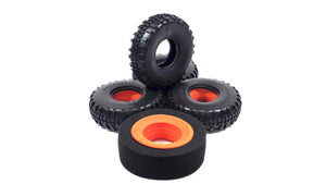 DLUX RC 1.9 4.75 IRON Rocks Scale Tires w/ Dual Stage Foams Set of 4