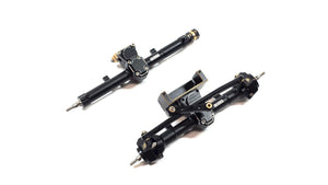 1/24 SCX24 Injora Aluminum Straight Axles w/ Steeirng Links, LGRP Brass Steering Knuckles