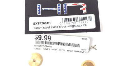 HotRacing +4mm Steel Axle Brass Weights For Axial SCX24