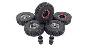Dully 1.9 Vanquish Falken Wildpeak White Compound Tires w/ 1.9 Aluminum Bead Lock Wheels Set of 6
