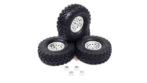 Axial SCX10III 1.9 Nitto Trail Grappler Scale Tires w/ Plastic Bead Lock Wheels Set of 4 w/ Wheel Nut Covers