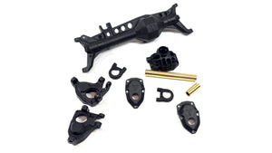 Vanquish F10 Plastic Front Portal Housing w/ Steering Knuckles, Brass Tubes, 3RD Member, Bearing Caps