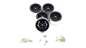 1.9 Speedy RC Aluminum Bead Lock Wheels Set of 5 w/ KMC XD Center Caps