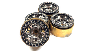 1.9 Aluminum Bead Lock Wheels w/ Brass Clamp Rings, Brass Hubs & Sexy Lady Bead Lock Rings
