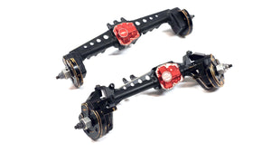 Axial SCX10III AR45 Portal Axle Set w/ Treal Aluminum Housings & Brass HopUps