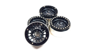 (Missing Hardware) 1.9 Aluminum KMC Style Bead Lock Wheels Set of 4