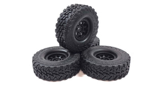 1.9 4.75 Vanquish Yokohama Geolander M/T Scale Tire Set w/ Plastic Bead Lock Wheels Set of 4