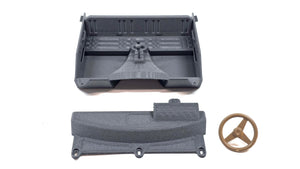 3D Printed Gray Interior w/ Dash & Tan Steering Wheel for RC4WD 1982 Toyota Body
