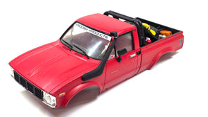 RC4WD Trail Finder 2 Marlin Red Hard Body w/ Dash, Roll Bar, Snorkel, Lights, Spare Tire & Bed Accessories