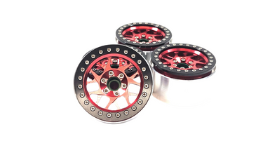 2.2 Red Aluminum Bead Lock Wheels w/ Hubs